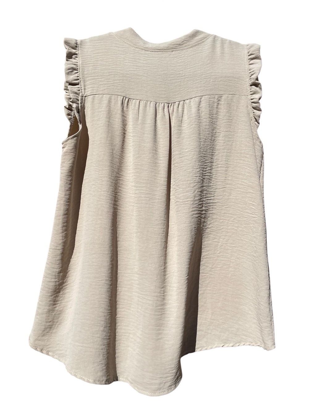 Monisqui Size M Textured Sleeveless Mandarin Collar Top Made in Italy - Picture 7 of 9